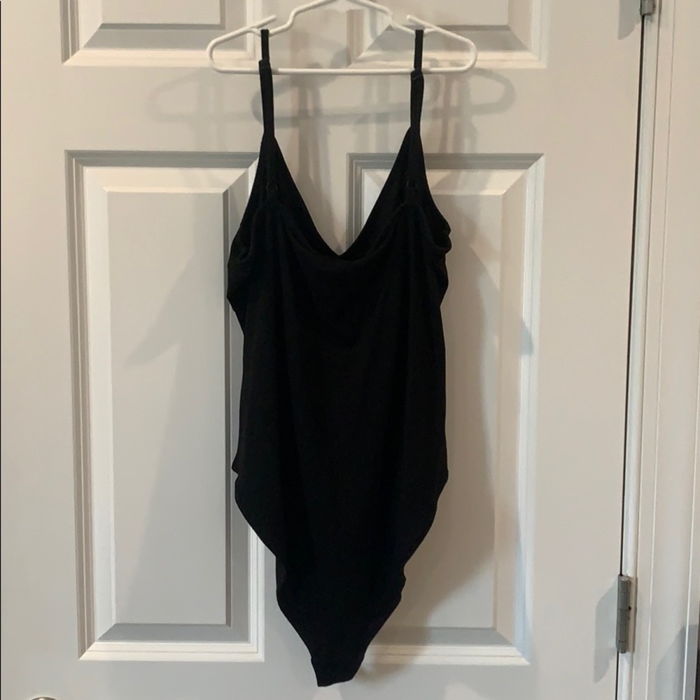 H&M Black V Neck Cami Bodysuit Sz L